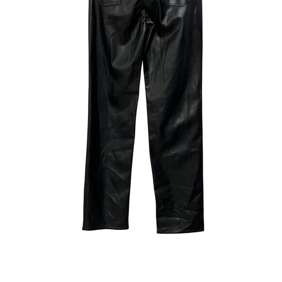 RAG & BONE WOMENS 23 HARLOW FULL LENGTH FAUX LEATHER STRAIGHT PANT BLACK NEW - Picture 11 of 15